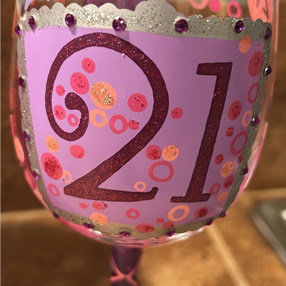 Lolita 21st Celebration Wine Glass - Pink and Purple - Picture 4 of 5